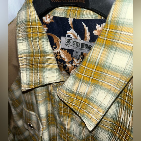 [NWOT] Stacy Adams Men's 2 Piece Urban Walking Suit - Tan/Olive Plaid - Picture 2 of 3